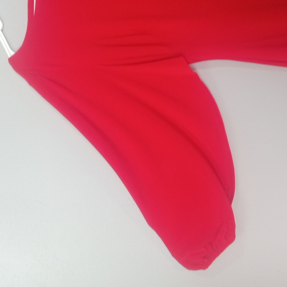 Lauren Ralph Lauren Vibrant Red Long Sleeve Midi Dress Size 10 - Picture 7 of 8